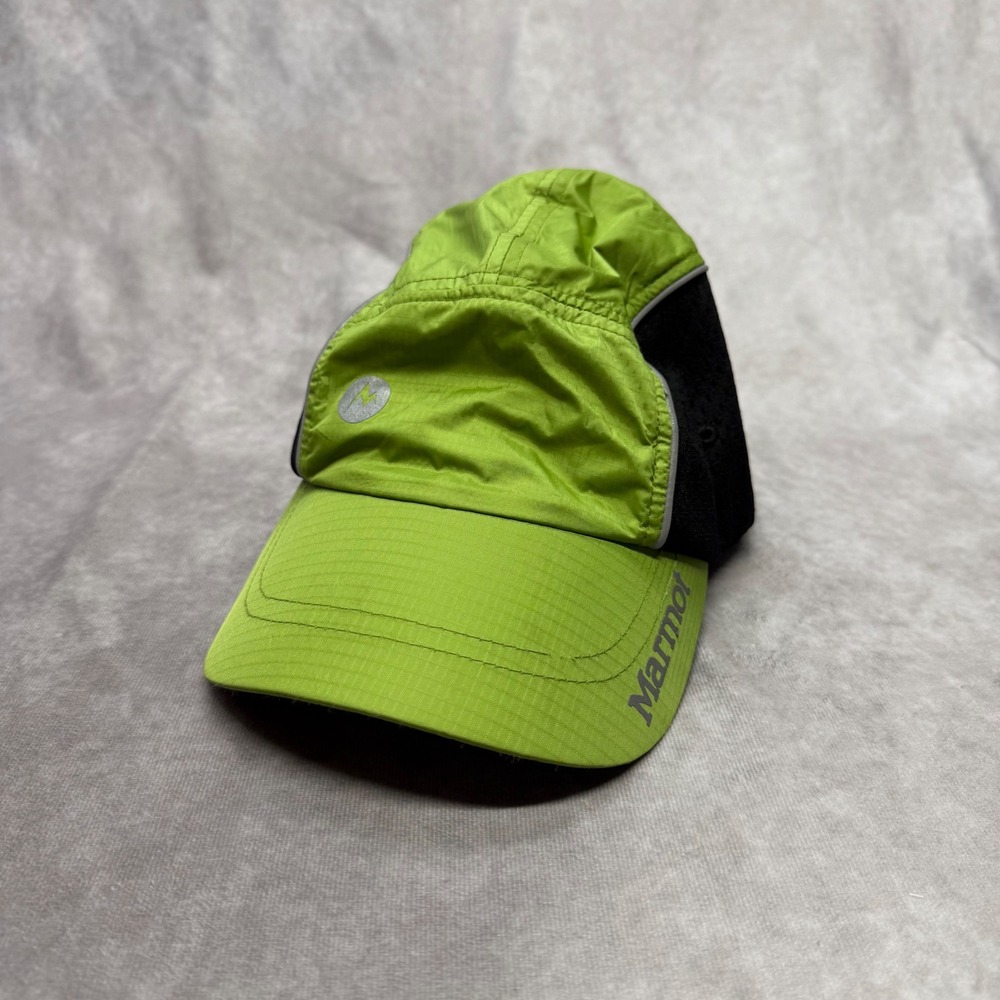 Marmot Running Hat Unisex OS Green Black Reflective Mesh Ripstop Cap